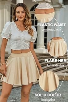 Avidlove Pleated Mini Skirt Plaid Skirts High Waist A Line Skater Skirt for Lingerie Schoolgirl