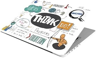 Full Laptop Skin Stickers HD Quality Sticker for Laptops Upto 15.6" Compatible with Apple/Dell/HP/Lenovo/Acer/Asus/Sony (Dustproof|Waterproof|Scratchproof|Reusable) - Think DO FL EDS1