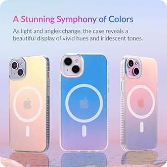 LONLI Hue - for iPhone 15 Plus Case [Compatible with Magsafe] - Holographic Iridescent - [10FT Drop Plustection] [4 Airbag Cushioned Corners] - Cute, Unique and Aesthetic (2023)