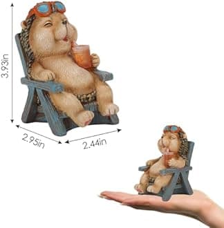 Hedgehog Statue Outdoor Solar Garden Decor for Outside Lawn Yard Patio, Home Office Valentine's Day Decorations Indoor Lights, Ideal Ornaments Birthday Gifts for Mom Women Grandma