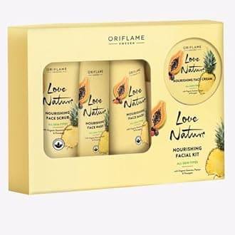 Oriflame love nature nourishing facial kit with organic guarana, papaya and pineapple