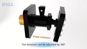 Enga Shower System Body Jets with On-Off Switch, 16 Inch Rain Shower Head System Full Body Spray Massage Shower Set, Multi Head Shower Faucet Combo, Brushed Nickel