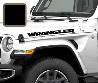 Decal Mods Wrangler Hood Graphic Vinyl Decal fits Jeep Wrangler JK/JL/JT (2007-2022) Black w/392 Bronze Outline FB392O (Set of 2) | FJ3Y6