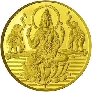 Ganesha Arts Goddess Laxmi Coin in Pure 24k 999 Yellow Gold 10 Gram Certified