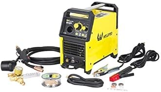 Weldpro 155A MIG Welder, 110V/220V Flux Core MIG Welder/MMA/Spool Gun/Stick 4 in 1 Welding Machine with Synergy, IGBT Inverter Portable Gasless Welder Equipment, Aluminum Spool Gun Compatible