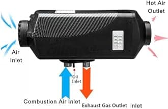 5KW / 8KW 12V Air Diesel Heater Vehicle Heater Set 4 Holes Parking Fast Heating with LCD Display For Truck Boat Motorhomes Touring Car Campervans Caravans (Black 10L 8KW)