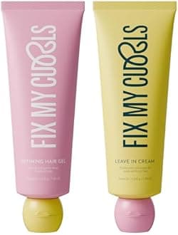 Fix My Curls Protein Styling Duo| For Curly, Wavy, Dry & Frizzy Hair | Frizz Control | Silicone Free Curl Defining Cream & Gel| 8.8oz each