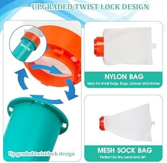 Premium Pool Vacuum Jet Underwater Cleaner, 3 Scrub Brushes, 2 Fine Mesh Bags, 6 Section Telescopic Pole of 56.5" and Handle - for Above Ground Pools,Spas & Ponds