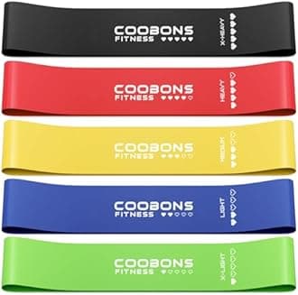 Resistance Bands for Working Out, Women & Men Exercise Bands Set, with Carry Bag, Instruction Guide, for Whole-Body Fitness, Booty, Leg, Arm, Stretching, Physical Therapy, Strength Training - Set of 5