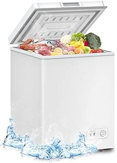 LifePlus Chest Freezer, Compact Deep Freezer 7 Adjustable Temperature with Removable Basket, Top Open Door Freezer Upright for Apartment Home (3.8 cu.ft.)