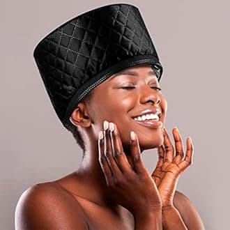 Heated hood for hair steamer, heat cap for deep conditioning, portable electric heat cap, black