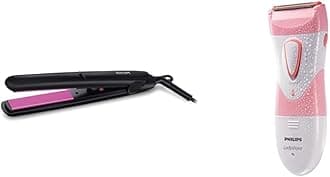 Philips HP8302 Essential Selfie Straightener (Black) & HP6306 Lady Shave