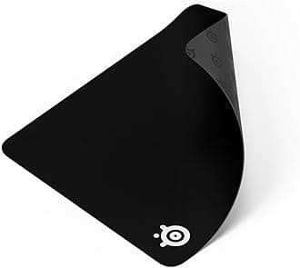 QcK+, Gaming Mouse Pad, 450mm x 400mm, Cloth, Rubber Base, Laser & Optical Mouse Compatible - Black