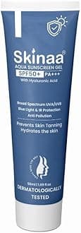 Hyaluronic Acid Sunscreen Aqua Gel SPF 50+ PA+++ for Unisex | Non-Greasy, No White Cast, Lightweight, Broad Spectrum UVA/UVB and Blue Light Protection | Suitable for All Skin Type (50 ml)