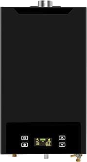 forimo Tankless Water Heater Natural Gas,4.74GPM 18L Indoor,Instant Hot Gas Water Heater,Constant Natural Water Heater with Fahrenheit Digital Display,Multi-Protection (Black)