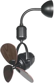 OLTAO Nova 16-Inch Deluxe Premium Fancy Luxury Designer Wall Fan with Wooden Blades For Office Home & Bedroom - Silent Operation & Oscillation, Available in 3 Colors (Black)