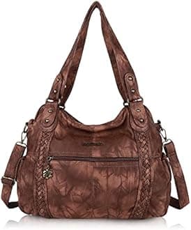 Angel Barcelo Hobo Bag for Women Crossbody Purse and Handbags Shoulder Bags, Fashion Brown, Large
