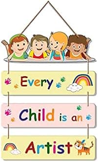 Artvibes Positive Quote Decorative Wall Art Wooden Wall Hanger for Kids Room | Living Room | Bedroom | Gift | Mordern Painting For Home Art Piece For Room Decor (WH_6903N), Set of 4