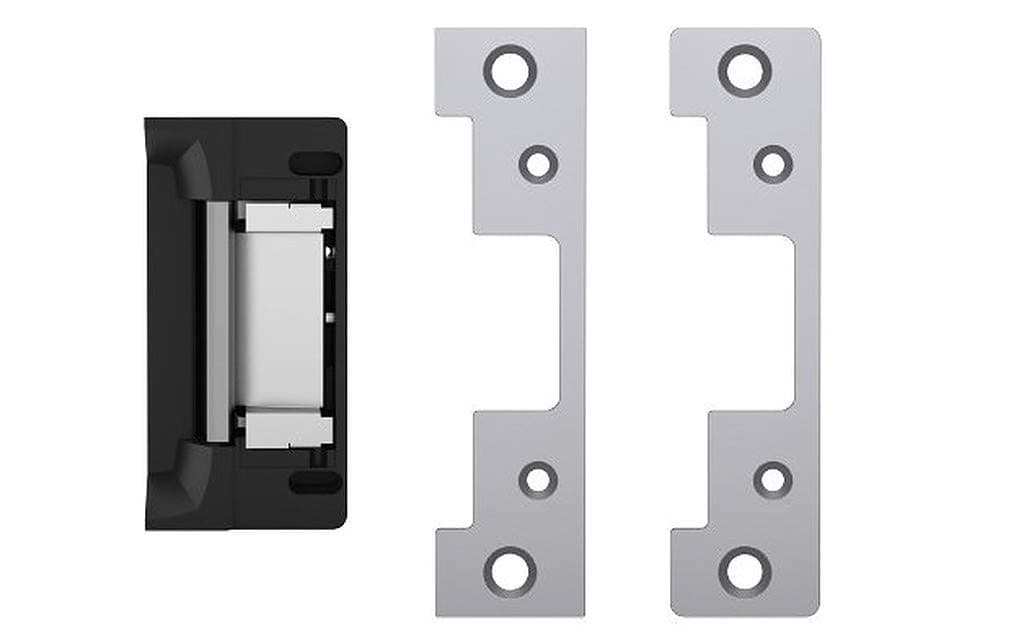 HES 5200C Electric Strike, Complete Pac, 1 Box Solution which Includes The 501 and 501A faceplates, Satin Stainless Steel (630), Dual Voltage (12/24)