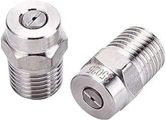 MUTURQ 25 Degree Surface Cleaner Tips with 2.5 Orifice, 1/4'' Male NPT, 4000 PSI Threaded Spray Nozzles, Stainless Steel, 2 Pcs