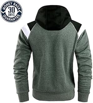 COOKFIP Men's Zip Up Color Block Hoodie Fleece Gym Workout zippered Sweatshirt Fashion Long Sleeve Hooded WIth Pocket