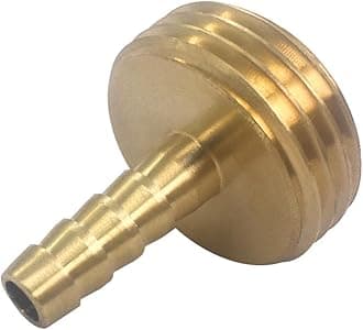 Hooshing 2PCS Garden Hose Connector 1/4" Barb x 3/4" GHT Male Brass Water Hose End Mender Repair Kit with Stainless Clamps