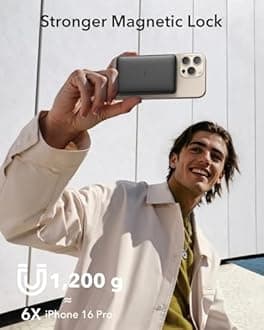 ESR for MagSafe Power Bank, Ultra-Compact 10,000mAh MagSafe Portable Charger,15W Ultra-Fast Battery Pack, 27W USB-C MagSlim Charger with Cable for iPhone 17/16/15/14/13/12, Black