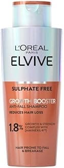 L'Oreal Paris Shampoo For Hair Growth And Anti Hair Loss, Elvive Growth Booster With Aminexil And Niacinamide, Prevents Hair Thinning And Reduces Loss In 12 Weeks For Visibly Fuller Hair, 200ml