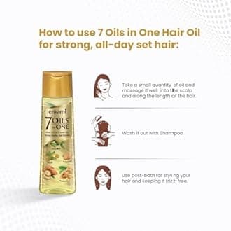 Emm.amii seven Oils in One Hair Oil | Makes Hair Stronger and Manageable | Coconut Oil, Amla, Jojoba, Olive, Walnut, Argan & Almond Oils | 500 ML