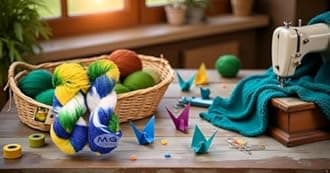 M.G ENTERPRISE Glow Knitting Yarn Wool, Blue Parrot 80 GMS Woolen Crochet Yarn Thread. Best Used with Knitting Needles, Crochet Needles-OO Art-CJC