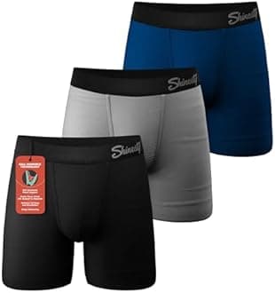 Shinesty Ball Hammock Boxer Briefs with Ball Pouch | Underwear for Men Flyless | US XL 3 Pack Black/Grey/Navy
