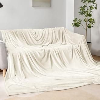BEDELITE Fleece Blanket Extra Large Blankets for Bed, Luxury Plush Cozy Fuzzy Blanket 120x120 inches, Super Soft Warm Lightweight Throw Blanket All Seasons Suitable, Cream