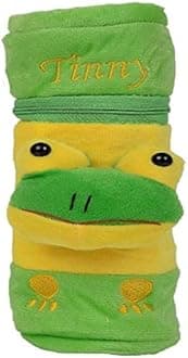The Cheeky Kidzz Stretchable Soft Animal Popup Plush Feeding Bottle Cover Washable with Zipper Closure & Holding Strap Suitable Upto 250ml Feeding Bottles (Pack of 2)(Green-Green)