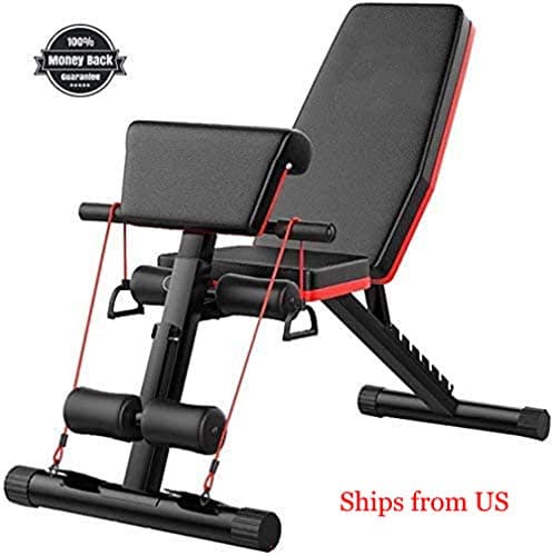 Weight Bench Adjustable Home Gym Adjustable Utility Weight Bench Foldable Workout Bench, Roman Chair Adjustable Sit Up Incline Abs Bench Flat Fly Weight Press Fitness