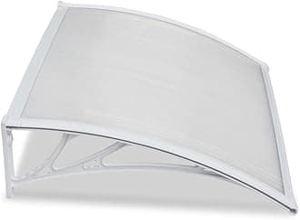 Yaheetech Door Canopy Outdoor, Rain Awning, Window Garden Canopy, Patio Porch Shelter, Front/Back Door Cover, 120X80X23cm, White