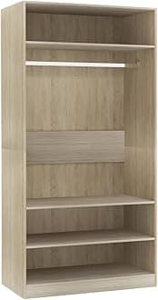 vidaXL Wardrobe Home Living Room Bedroom Open Clothing Storage Cabinet Organiser Hanger Shelf Cupboard Furniture Sonoma Oak Engineered Wood
