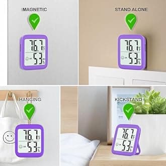 Antonki Raumthermometer Innen-Hygrometer, Feuchtigkeitsmessgerät, Feuchtigkeitsmesser, digitale Temperatur- und Luftfeuchtigkeitsmonitore für Zuhause, Babyzimmer, Terrarium, Gewächshaus,2 Stück