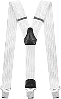 Decalen Mens Braces with Very Strong Clips Heavy Duty Suspenders One Size Fits All Wide Adjustable and Elastic Y Style