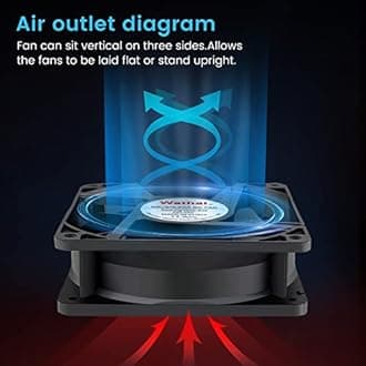 Wathai 120mm x120 x 38mm 12V 2Pin Dual Ball 12cm Industrial Cooling Fan High Airflow