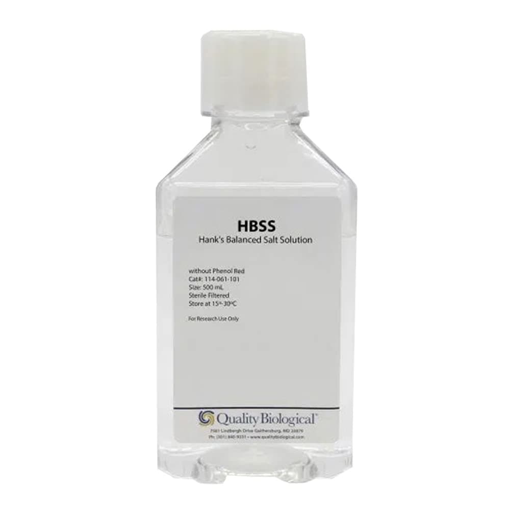 114-061-101 Hanks' Balanced Salt Solution Without Phenol Red, 500 ml