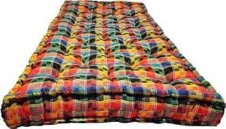 Deevine Craft 5-Inch Thick Soft Cotton Quilt | Foldable Queen Size Box Mattress | Medium Soft Gingham Plaid Checkered Multicolour Gadda | 72x60x5 Inches (5x6 Ft)