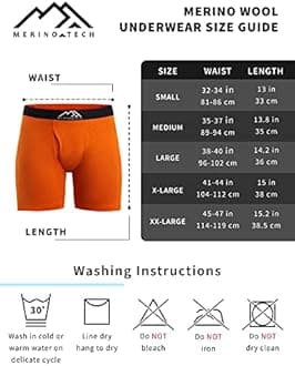 Merino.tech Merino Wool Underwear Men - 100% Merino Wool Boxers for Men