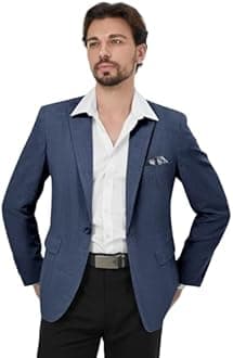 MAGE MALE Men's Slim Fit Blazer Jackets Suit One Button Lightweight Sport Coats Casual Blazer