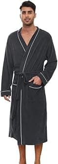 U2SKIIN Mens Terry Cloth Bathrobe, 100% Cotton Soft Robe for Men, Long Spa Skin-friendly Mens Robe