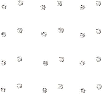 24Pcs Crystal Magnetic Stud Earrings Stainless Steel Cubic Zirconia Non-Piercing Tragus & Nose Stud Fake Ear Nose Lip Ring Clip Jewelry for Women & Men-3mm White, Crystal