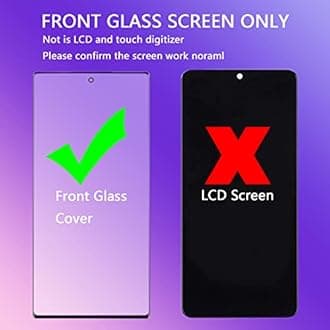 Agzssl for Samsung Galaxy Note 10 Plus Front Glass Repair Kit Screen Replacement 6.8 inch Outer Screen Glass incl Waterpoof Frame Adhesive,Repair Glue and Lamp Tool (No Digitizer,No LCD)