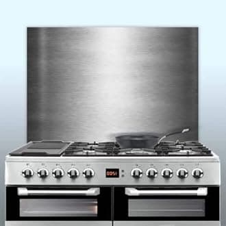 Displaypro 0.9mm Thick Brushed Stainless Steel Kitchen Cooker Hob Wall Splashback (850, 750)
