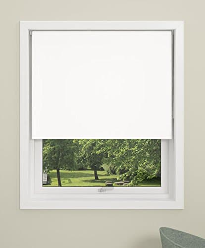 DEBEL Blackout Roller Blind, Uni, Polyester, White, 110 x 175 cm