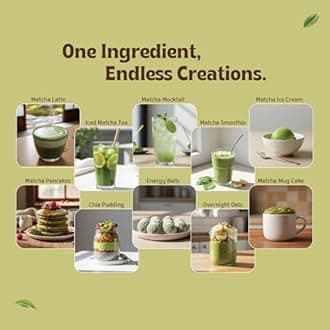 TE-A-ME Vanilla Matcha Tea Powder - 500g (330 Servings) | Make Delicious Macha Vanilla Latte | 100% Natural | Ceremonial Grade | Flavoured Matcha