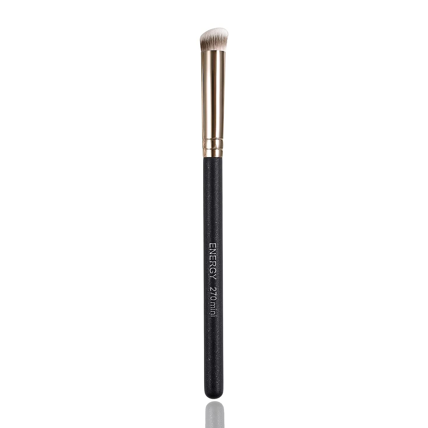 Under Eye Concealer Brush Mini Flat Angled Kabuki Foundation Brush with Synthetic Bristles for Concealing Blending Setting Buffing with Powder Liquid Cream Cosmetics Vegan Makeup Brushes